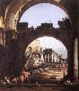 Bernardo Bellotto Capriccio of Capital painting